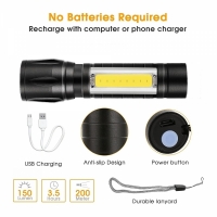 Mini lanterna LED, 3W, 150 lm, negru VIVO071